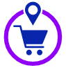 shopping cart with map pointer